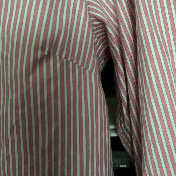 IZOD Petite Pink Gray & White Striped Button Up Blouse 3/4 Sleeves Fitted PXL - Picture 10 of 16